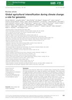 Global agricultural intensification during climate change: A role for genomics