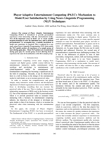Player adaptive entertainment computing (PAEC): Mechanism to model user satisfaction by using neuro linguistic programming (NLP) techniques
