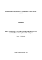Continuous Learning in MOOCs: Insights from Chinese MOOC Learners