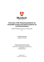 Overview of IEC Recommendations for renewable energy and hybrid systems for rural electrification