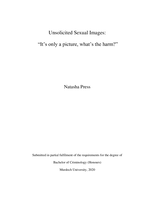 Unsolicited sexual images: “It’s only a picture, what’s the harm?”