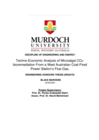 Techno-economic analysis of microalgal CO2-bioremediation from a West Australian coal-fired power station’s flue-gas