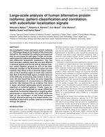 Large-scale analysis of human alternative protein isoforms: pattern classification and correlation with subcellular localization signals