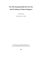The 1961 Kampong Bukit Ho Swee fire and the making of modern Singapore