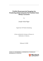 Visible hyperspectral imaging for predicting intra-muscular fat content from sheep carcasses