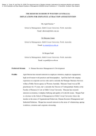 The resources boom in Western Australia: Implications for employee attraction and retention
