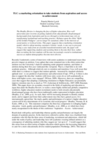 TLC: A Marketing Orientation to take students from Aspiration and Access to Achievement