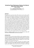 Scheduling power performance testing at the National Small Wind Turbine Centre