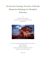 On country learning: Towards a culturally responsive pedagogy for Aboriginal education