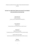 The effect of lumbar spinal manipulation upon local and remote deep and superficial pain perception