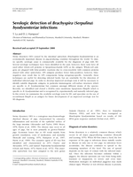 Serologic detection of Brachyspira (Serpulina) hyodysenteriae infections
