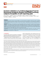 Content validation of a Critical Appraisal Tool for Reviewing Analgesia Studies (CATRAS) involving subjects incapable of self-reporting pain
