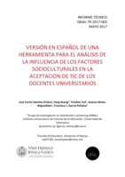 Versión en español de una herramienta para el análisis de la influencia de los factores socioculturales en la aceptación de TIC de los docentes universitarios