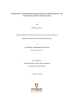 The Effects of Temperature on the ABAcard HemaTrace kit for the Identification of Human Blood