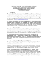 Thermal comfort in a passive solar building