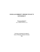 School-as-community: bridging the gap to sustainability