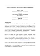 To trust or not to trust: The consumers dilemma with e-banking