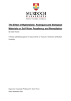 The effect of hydrotalcite, analogues and biological materials on soil water repellency and remediation