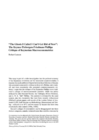 "The Ghosts I Called I Can't Get Rid of Now": The Keynes-Tinbergen-Friedman-Phillips critique of Keynesian macroeconometrics
