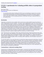 UCLES: A questionnaire for evaluating portfolio cultures in postgraduate teaching