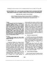 Development of a Java-based distributed platform for the implementation of computation intelligence techniques
