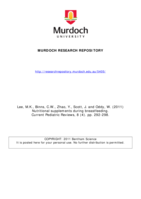 Nutritional supplements during breastfeeding