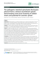 The pathogenic intestinal spirochaete Brachyspira pilosicoli forms a diverse recombinant species demonstrating some local clustering of related strains and potential for zoonotic spread