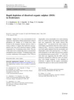 Rapid depletion of dissolved organic sulphur (DOS) in freshwaters