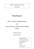 FMG - Pilot Plant Upgrade Project and Curtin University - Green Electrical Energy Project