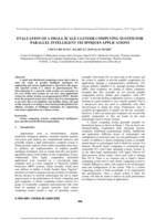 Evaluation of a small scale cluster computing system for parallel intelligent techniques applications
