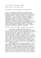 Research project on sustainable settlements within the Centre for Arid Land Science