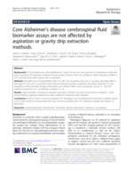 Core Alzheimer’s disease cerebrospinal fluid biomarker assays are not affected by aspiration or gravity drip extraction methods