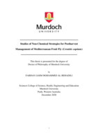 Studies of non-chemical strategies for postharvest management of Mediterranean fruit fly (Ceratitis capitata)