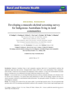 Developing a musculo-skeletal screening survey for Indigenous Australians living in rural communities.