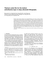 Titanium oxide film for the bottom antireflective layer in deep ultraviolet lithography