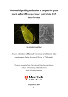 Neuronal signalling molecules as targets for green peach aphid (Myzus persicae) control via RNA interference