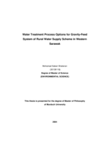 Water Treatment Process Options for Gravity-Feed System of Rural Water Supply Scheme in Western Sarawak