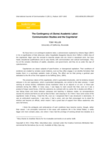 The contingency of (Some) academic labor: Communication studies and the cognitariat
