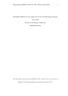 Hemispheric differences in the appreciation of the overall meaning of passages