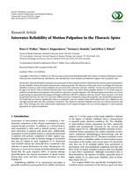 Interrater reliability of motion palpation in the thoracic spine