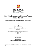 Biofouling in reverse osmosis processes