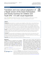 Translation and cross-cultural adaptation of a Nepali version of the Dutch Participation and Activity Inventory for Children and Youth (PAI - CY) with visual impairment