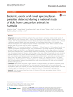 Endemic, exotic and novel apicomplexan parasites detected during a national study of ticks from companion animals in Australia