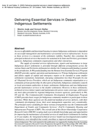 Delivering essential services in desert indigenous settlements