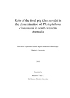 Role of feral pig (Sus scrofa) in the dissemination of Phytophthora cinnamomi in South-western Australia