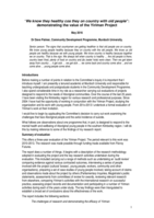 'We know they healthy cos they on country with old people": Demonstrating the value of the Yiriman Project, 2010-2013