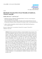 Bioclimatic extremes drive forest mortality in Southwest, Western Australia