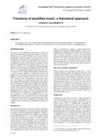 Functions of amplified music: A theoretical approach