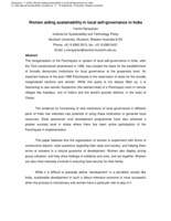 Women aiding sustainability in local self-governance in India