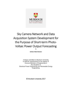 Sky camera network and data acquisition system development for the purpose of Short-term Photo-Voltaic power output forecasting